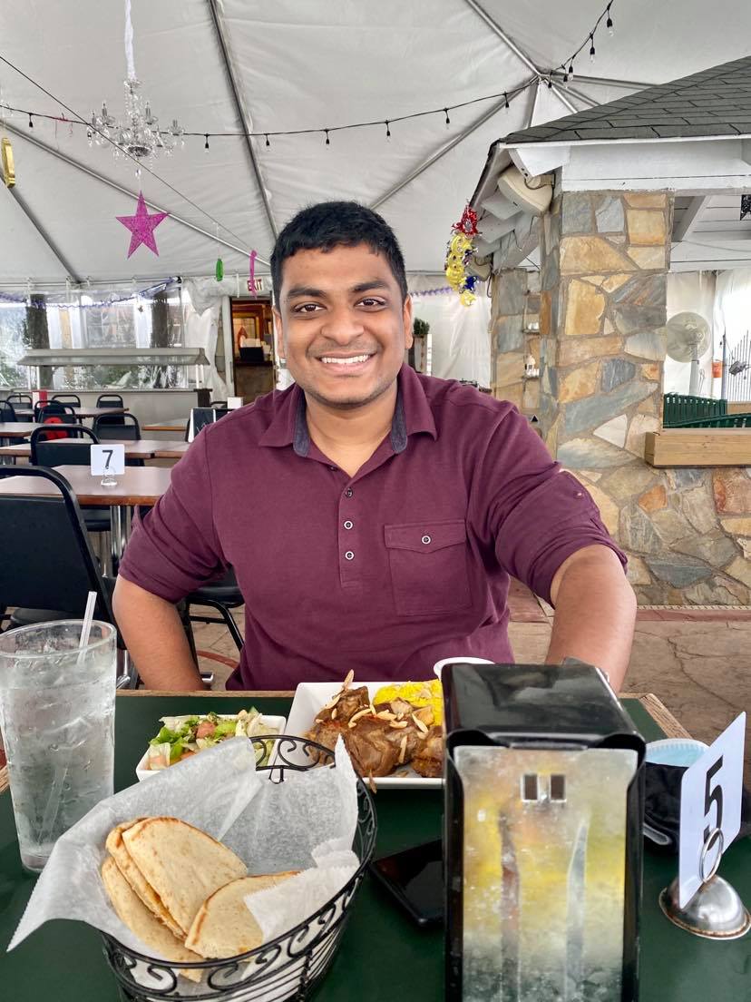 Me, in front of a delicious-looking meal!